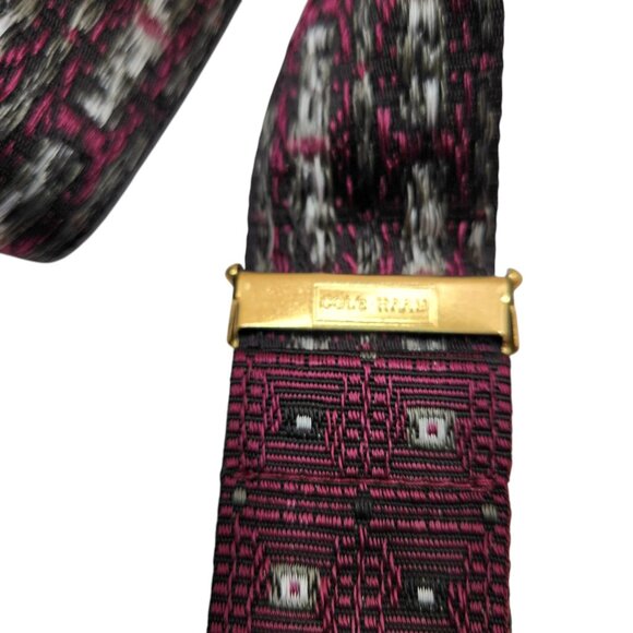 Cole Haan Suspenders Braces Black & Maroon A3440 Made In USA Adjustable - Picture 6 of 7